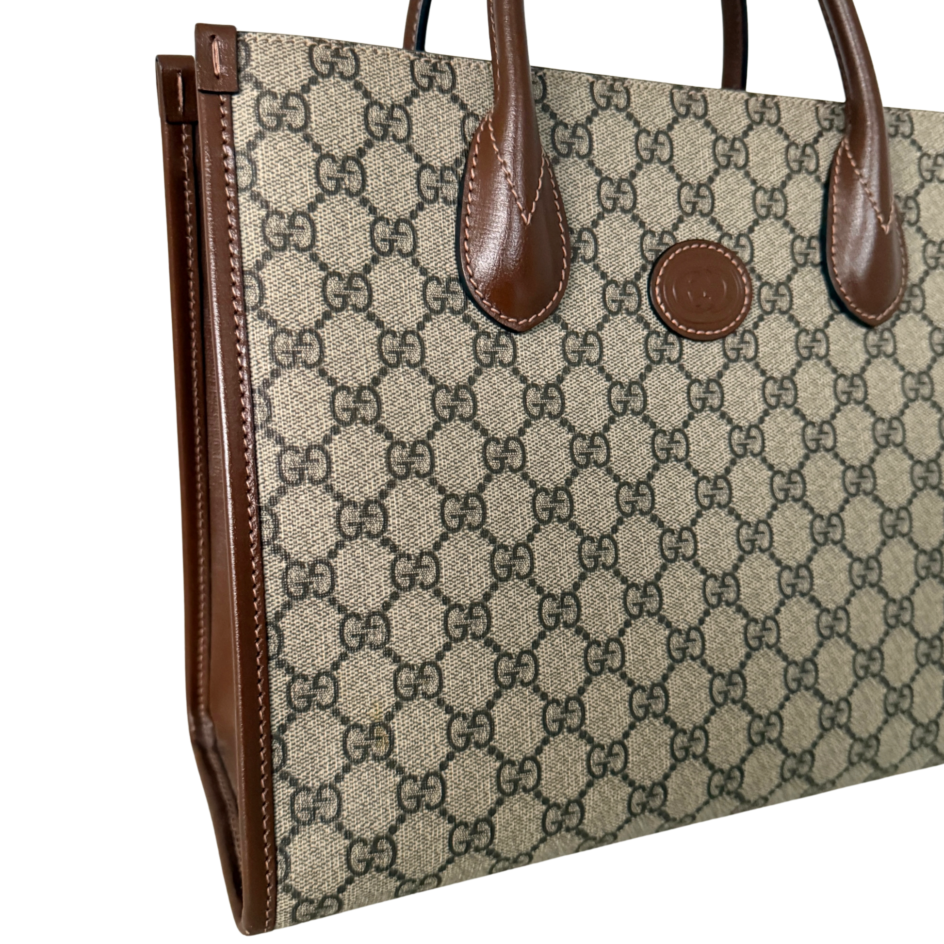 Gucci GG Supreme Monogram Small Tote Bag Braun / sehr gut Gucci