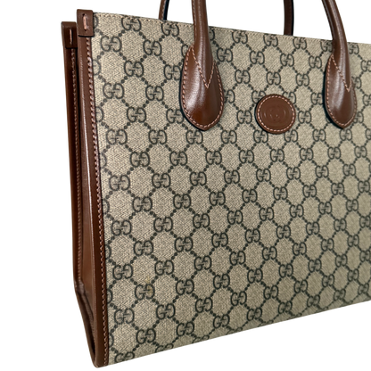 Gucci GG Supreme Monogram Small Tote Bag Braun / sehr gut Gucci