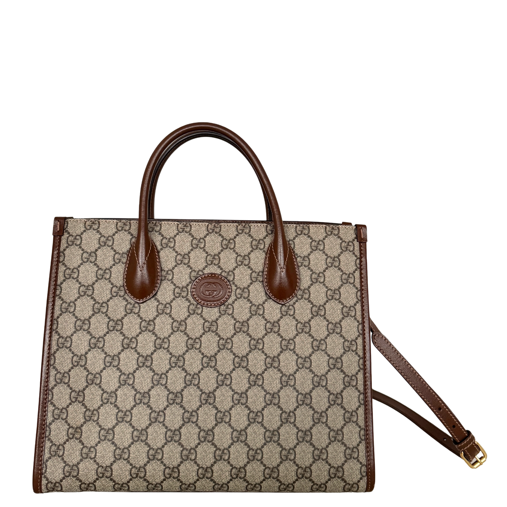 Gucci GG Supreme Monogram Small Tote Bag Braun / sehr gut Gucci