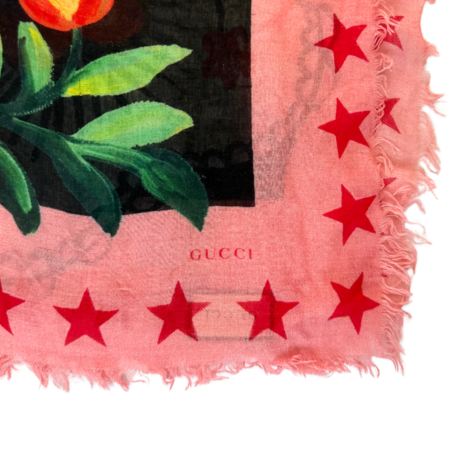 Gucci Tuch Stola Blind by Love Schwarz Rosa / gut Gucci