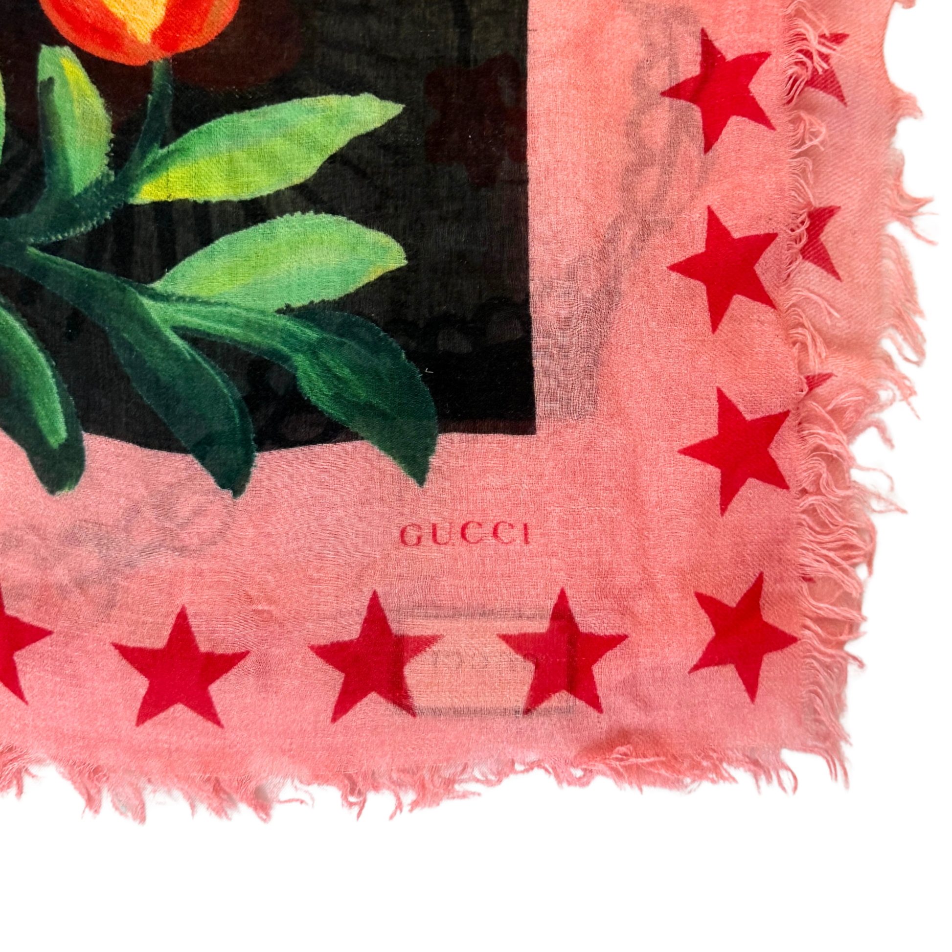 Gucci Tuch Stola Blind by Love Schwarz Rosa / gut Gucci