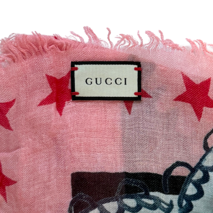 Gucci Tuch Stola Blind by Love Schwarz Rosa / gut Gucci