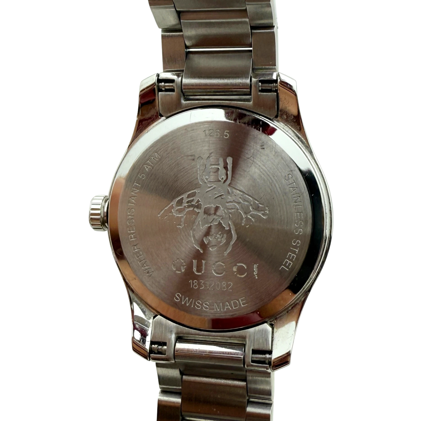 Gucci G-Timeless Damen-Uhr (Modell YA126573) Silber / sehr gut Gucci