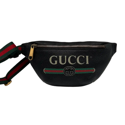 Gucci Print Belt Bag Bauchtasche Vintage Logo klein schwarz / sehr gut Gucci