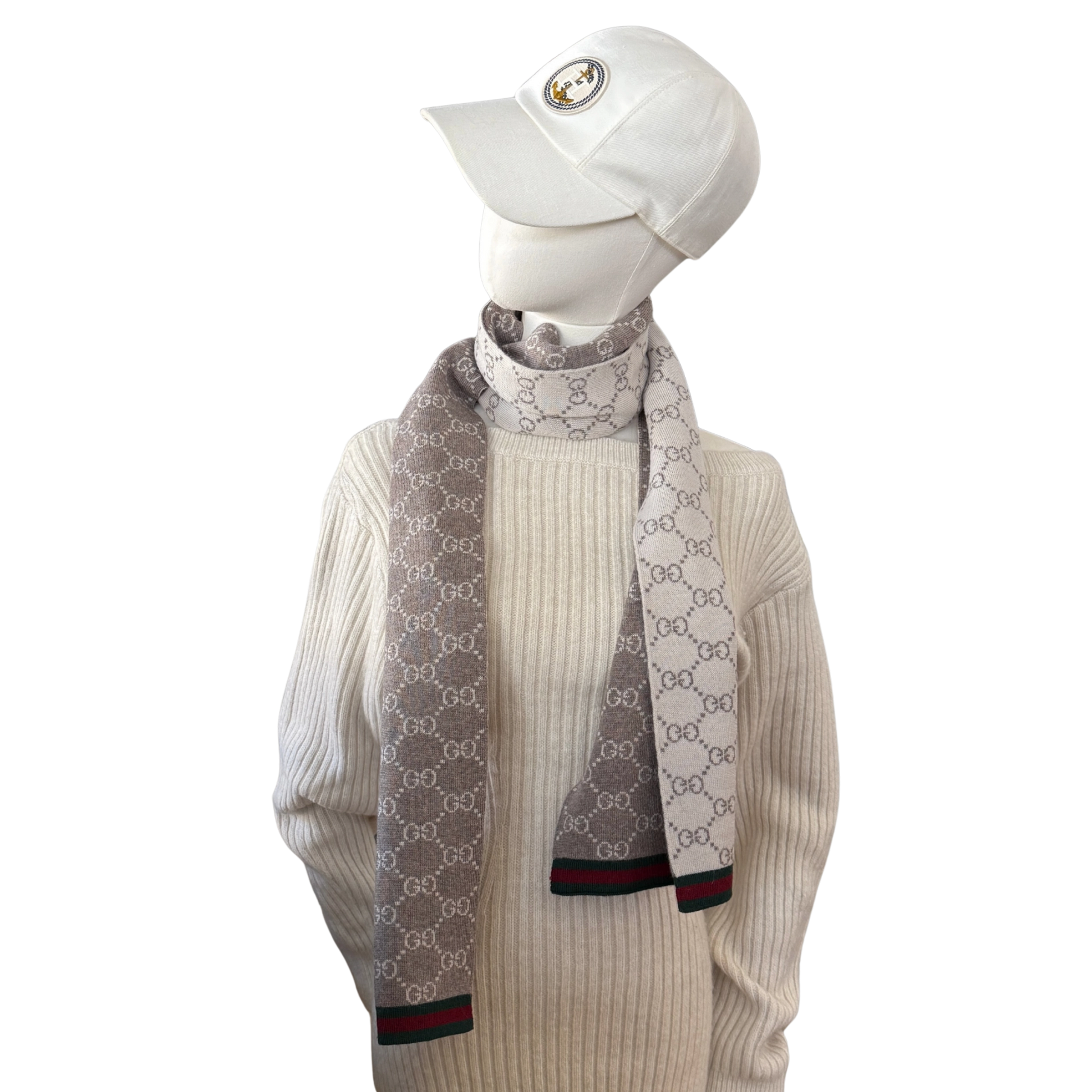 Gucci GG Schal aus Wolle Beige / neuwertig Gucci