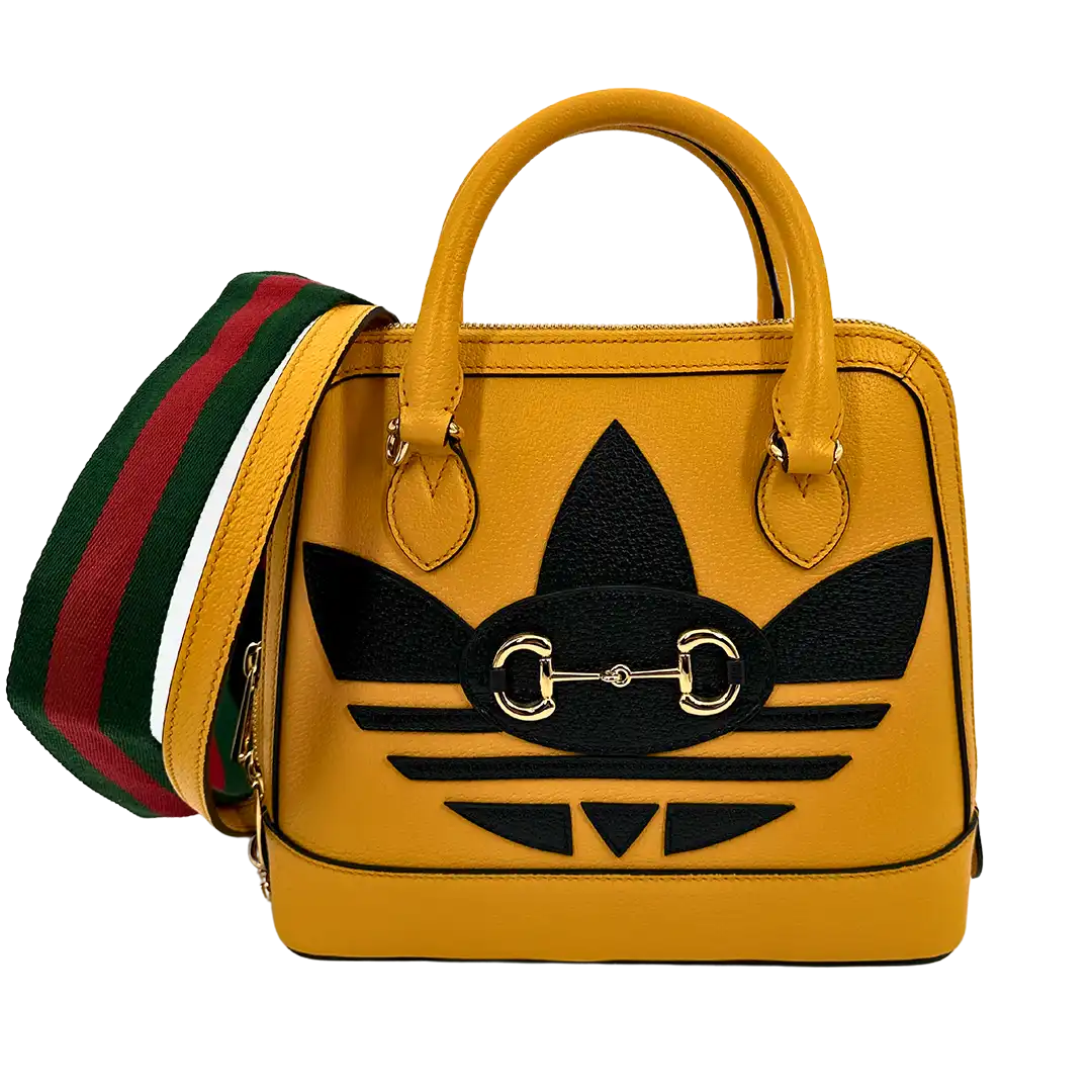 Gucci X Adidas Horsebit 1955 Leder Handtasche gelb / neuwertig Gucci