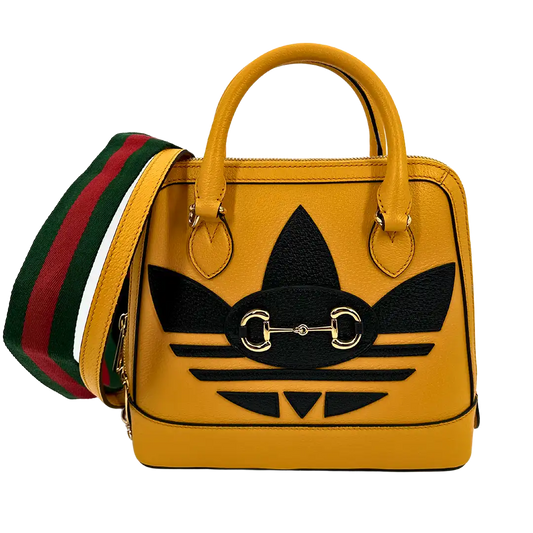 Gucci X Adidas Horsebit 1955 Leder Handtasche gelb / neuwertig Gucci