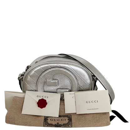 Gucci Blondie Mini Umhängetasche Silber / neuwertig Gucci
