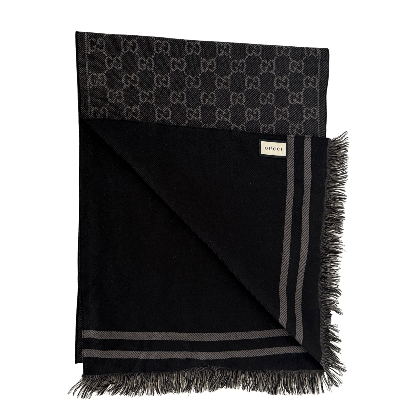 Gucci Schal aus Wolle Grau / neuwertig Gucci