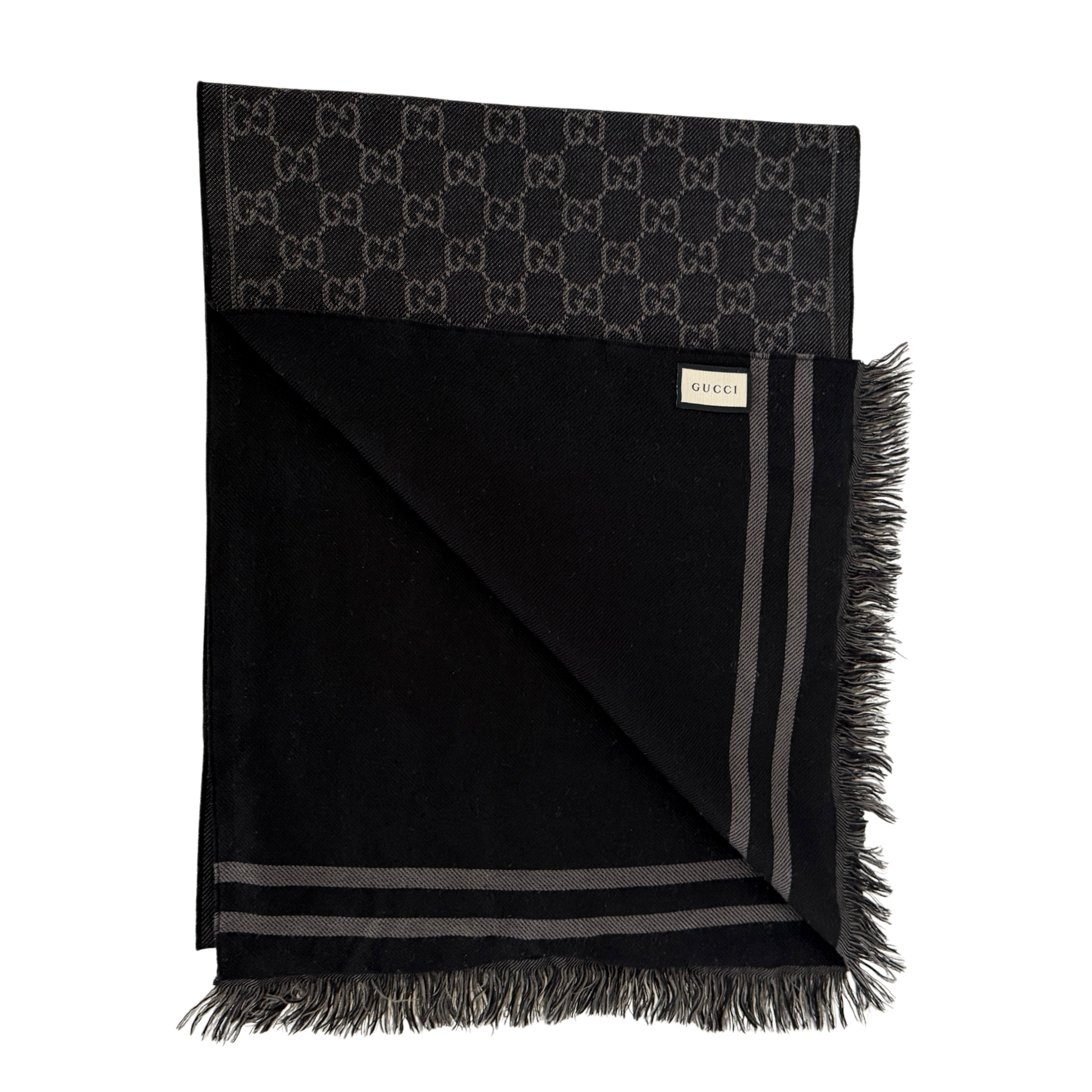 Gucci Schal aus Wolle Grau / neuwertig Gucci
