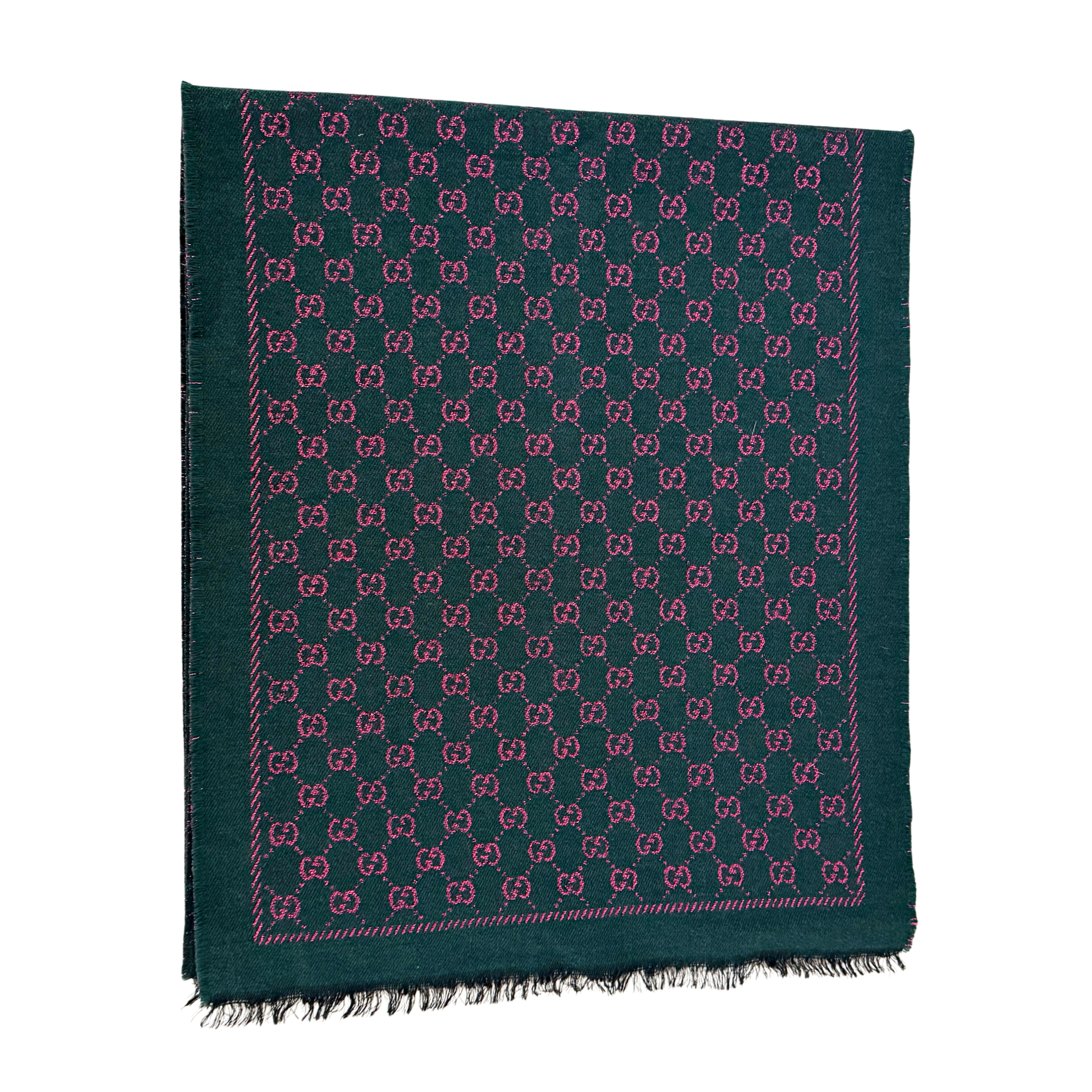 Gucci Schal aus Wolle Dunkelgrün / neuwertig Gucci