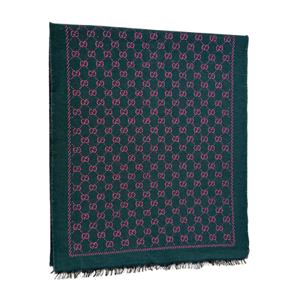 Gucci Schal aus Wolle Dunkelgrün / neuwertig Gucci