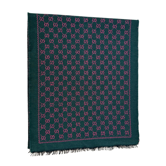 Gucci Schal aus Wolle Dunkelgrün / neuwertig Gucci