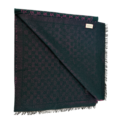 Gucci Schal aus Wolle Dunkelgrün / neuwertig Gucci