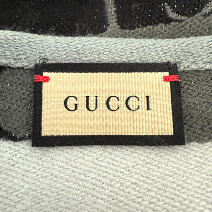 Gucci Gestreifter Schal aus Wolle Grau / neuwertig Gucci