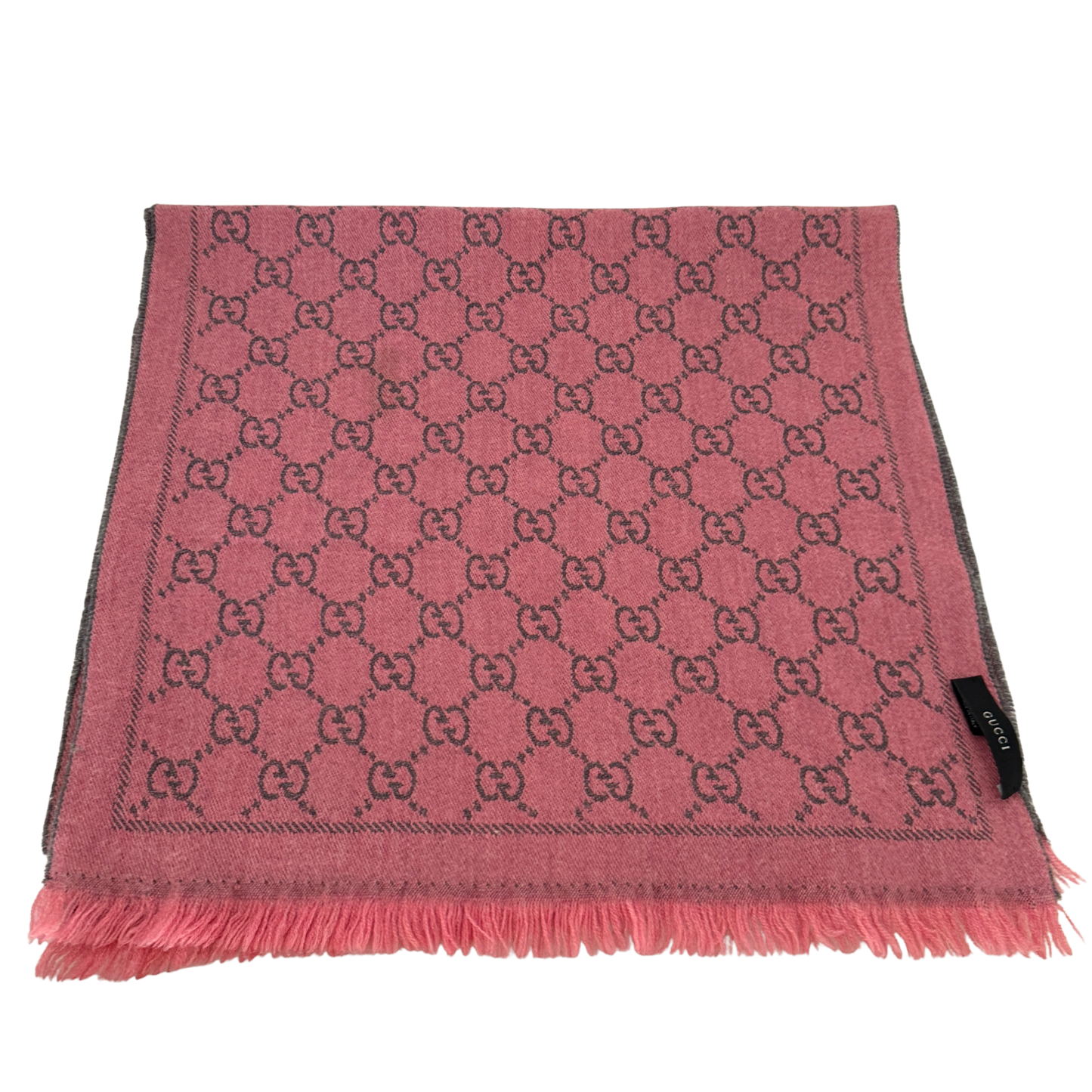 Gucci GG Schal aus Wolle Rosa Grau / sehr gut Gucci
