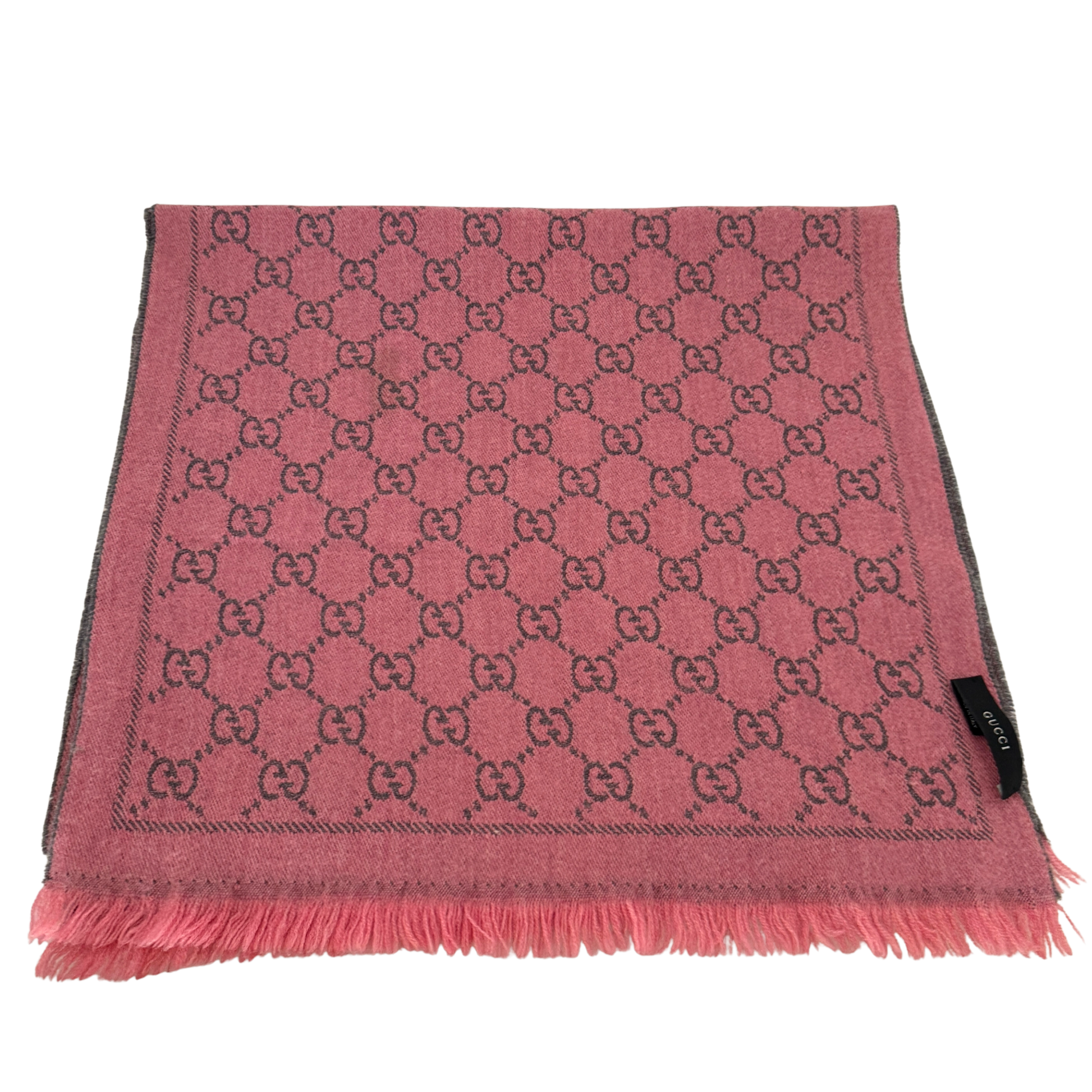 Gucci GG Schal aus Wolle Rosa Grau / sehr gut Gucci