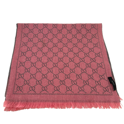 Gucci GG Schal aus Wolle Rosa Grau / sehr gut Gucci