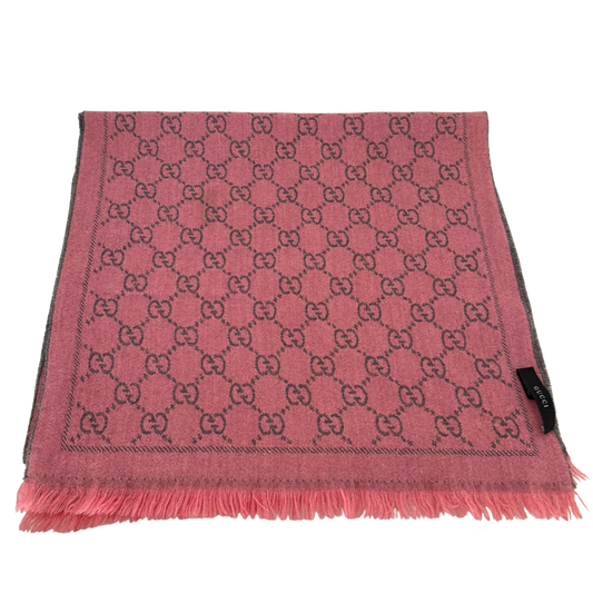 Gucci GG Schal aus Wolle Rosa Grau / sehr gut Gucci
