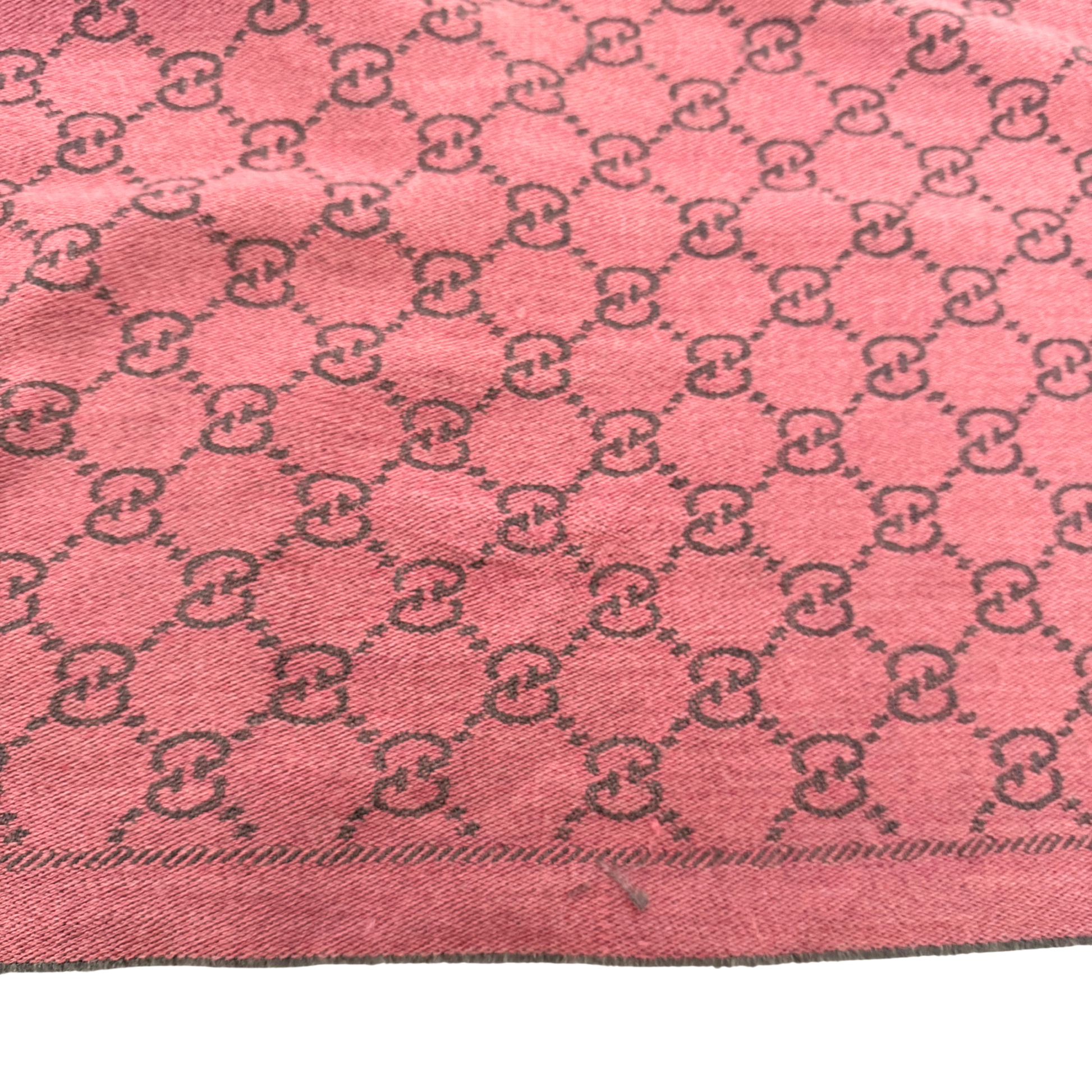 Gucci GG Schal aus Wolle Rosa Grau / sehr gut Gucci