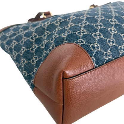 Gucci Ophidia GG Denim Tote Bag Blau / gut Echtheitscheck