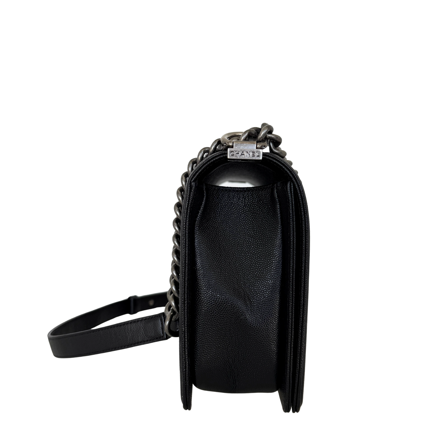 Chanel Boy Medium Kaviarleder Schwarz Fullset / neuwertig Chanel