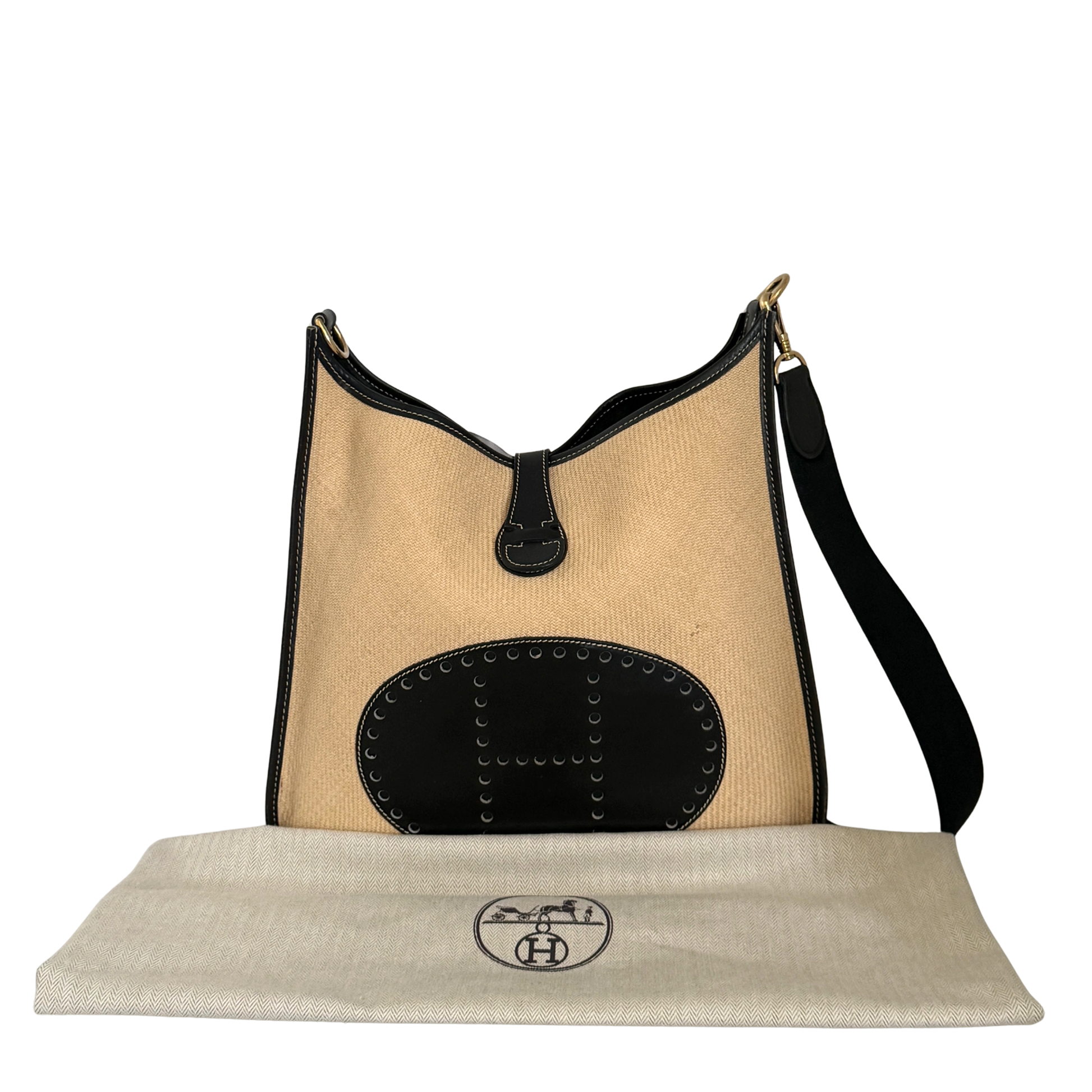 Hermès Evelyne 29 Toile Ecru Schwarz / sehr gut Hermès