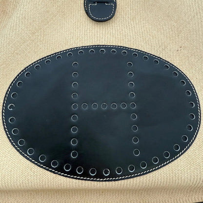 Hermès Evelyne 29 Toile Clemence 1999 Ecru Schwarz / sehr gut Hermès
