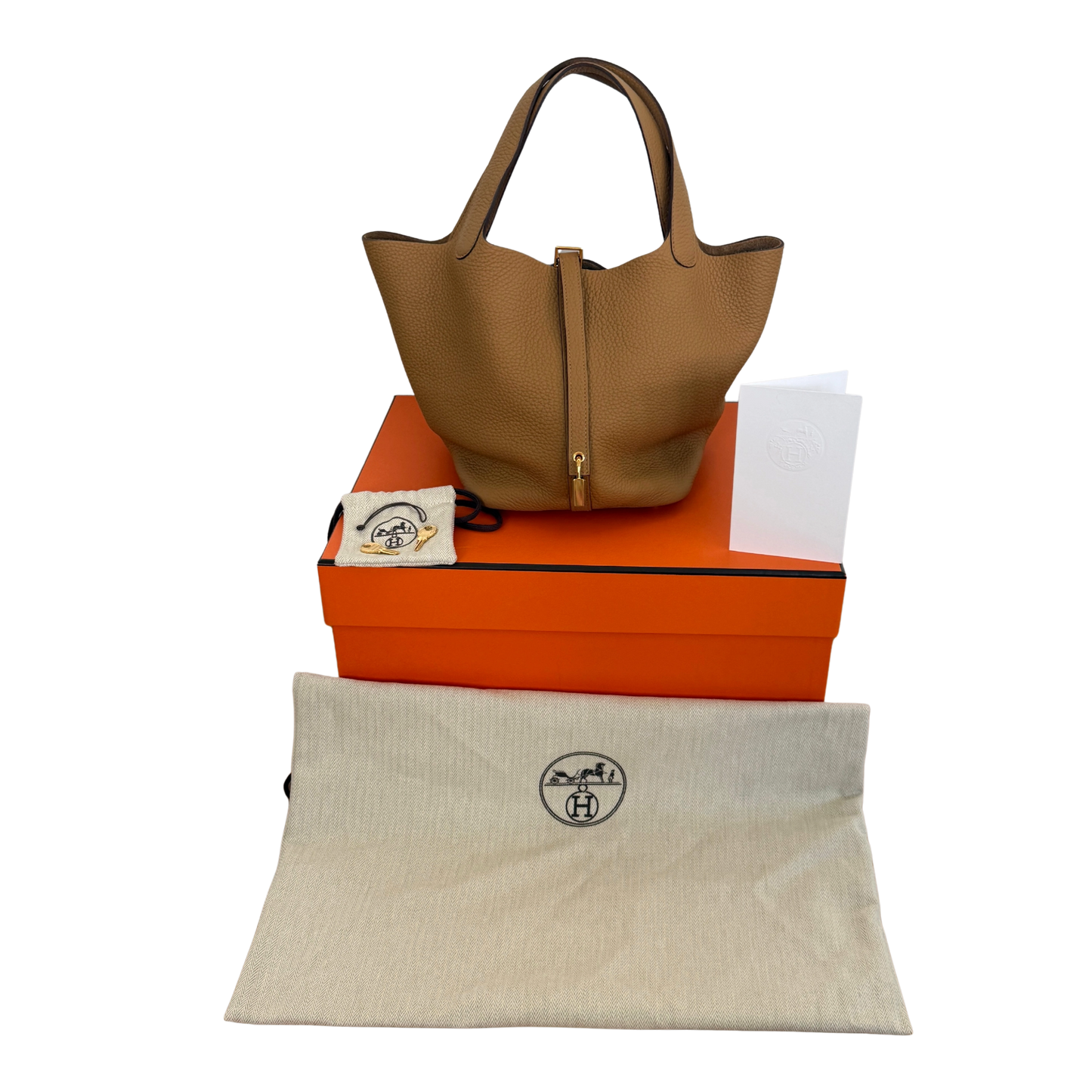 Hermès Picotin Lock 22 Taurillon Clemence RIAA40 H060991CC 4B Biscuit / neuwertig Hermès