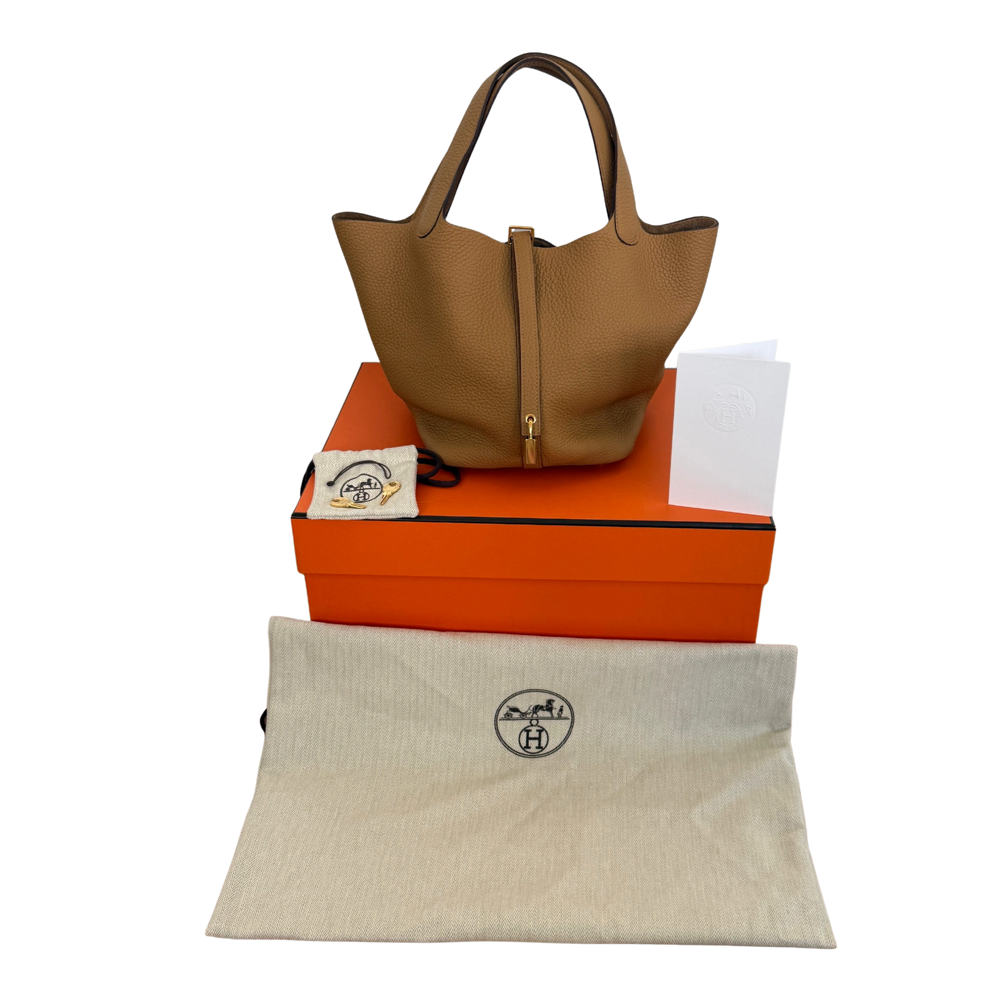 Hermès Picotin Lock 22 Taurillon Clemence RIAA40 H060991CC 4B Biscuit / neuwertig Hermès