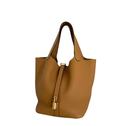 Hermès Picotin Lock 22 Taurillon Clemence RIAA40 H060991CC 4B Biscuit / neuwertig Hermès
