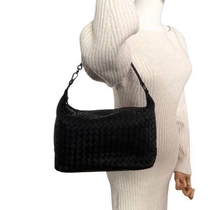 Bottega Veneta Intrecciato Leder Handtasche Schwarz / neuwertig Bottega Veneta