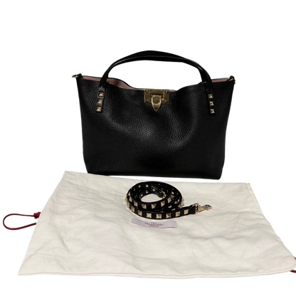 Valentino Garavani Rockstud mit Pochette Handtasche Schwarz / sehr gut Valentino