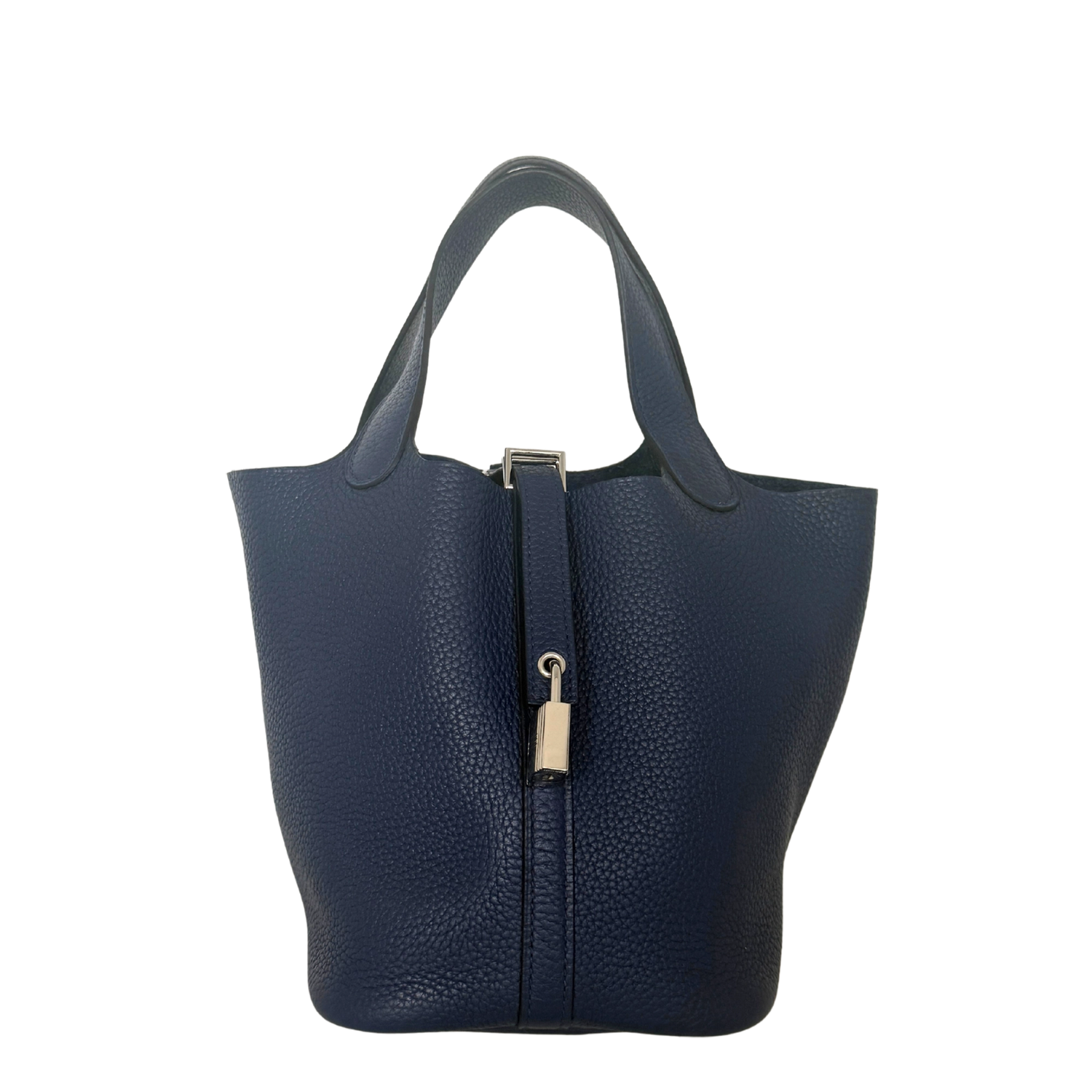 Hermès Picotin 18 Taurillon Clemence Marineblau Palladium Hardware / neuwertig Hermès