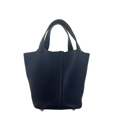 Hermès Picotin 18 Taurillon Clemence Marineblau Palladium Hardware / neuwertig Hermès