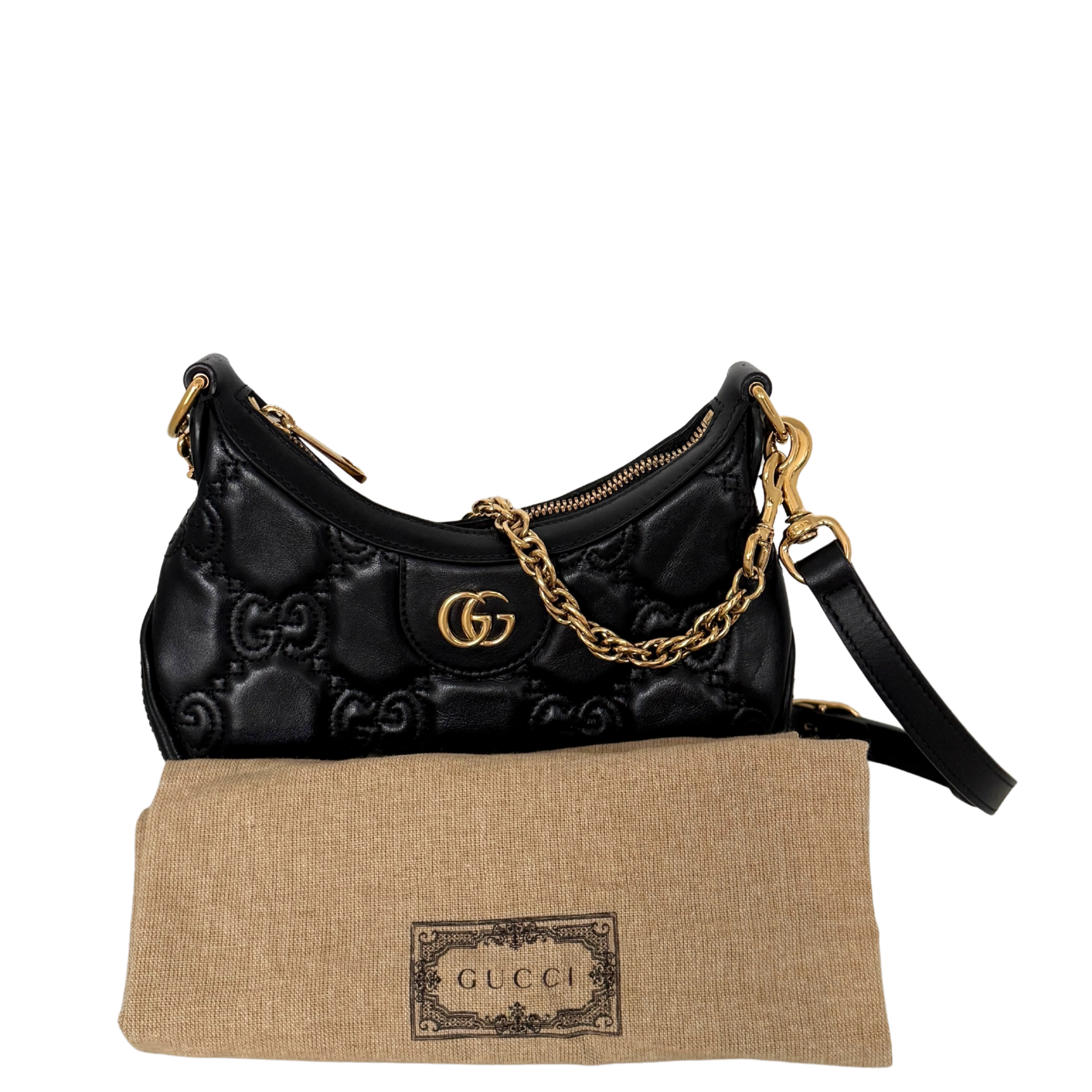 Gucci GG Marmont Half Moon Mini Bag Schwarz / sehr gut Gucci