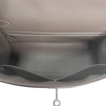 Hemès Kelly Bag 32 Sellier Epsom Leder Etoupe / sehr gut Hermès