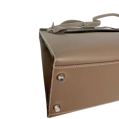 Hemès Kelly Bag 32 Sellier Epsom Leder Etoupe / sehr gut Hermès