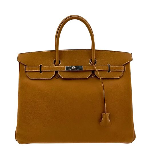 Hermès Birkin Bag 40 Vache Liégée Leder braun Palladium Fullset 2007 / sehr gut Hermès