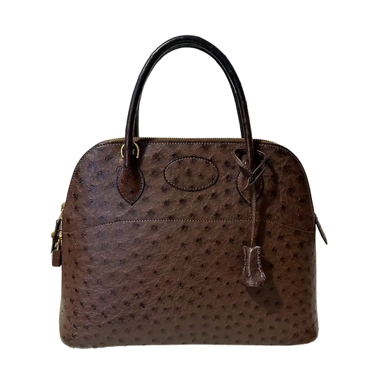 Hermès Bolide 31 Straußenleder braun / sehr gut Hermès