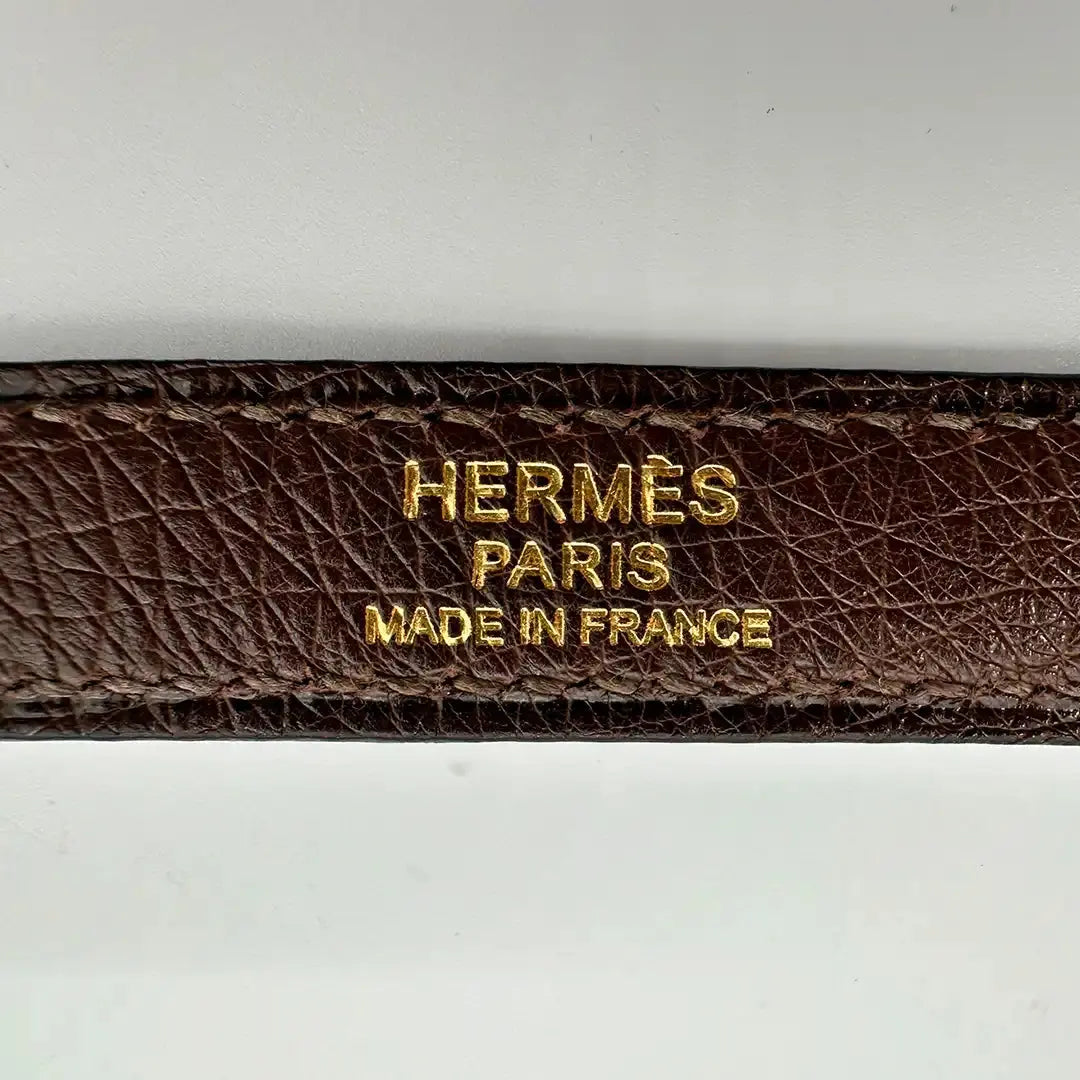 Hermès Bolide 31 Straußenleder braun / sehr gut Hermès
