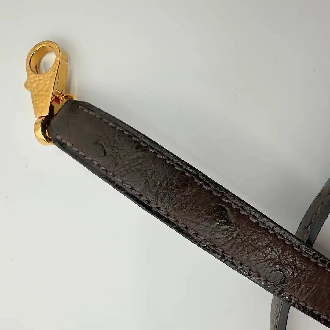 Hermès Bolide 31 Straußenleder braun / sehr gut Hermès