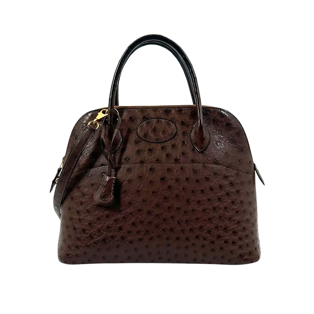 Hermès Bolide 31 Straußenleder braun / sehr gut Hermès