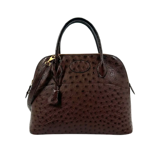 Hermès Bolide 31 Straußenleder braun / sehr gut Hermès
