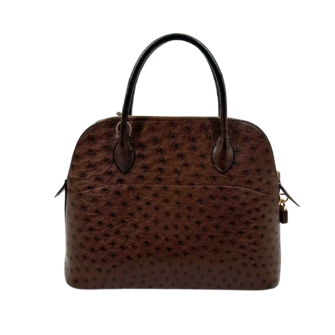 Hermès Bolide 31 Straußenleder braun / sehr gut Hermès