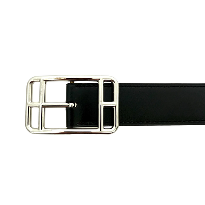 Hermès Cape Cod Wendegürtel Schwarz/Dunkelbraun / gut Hermès