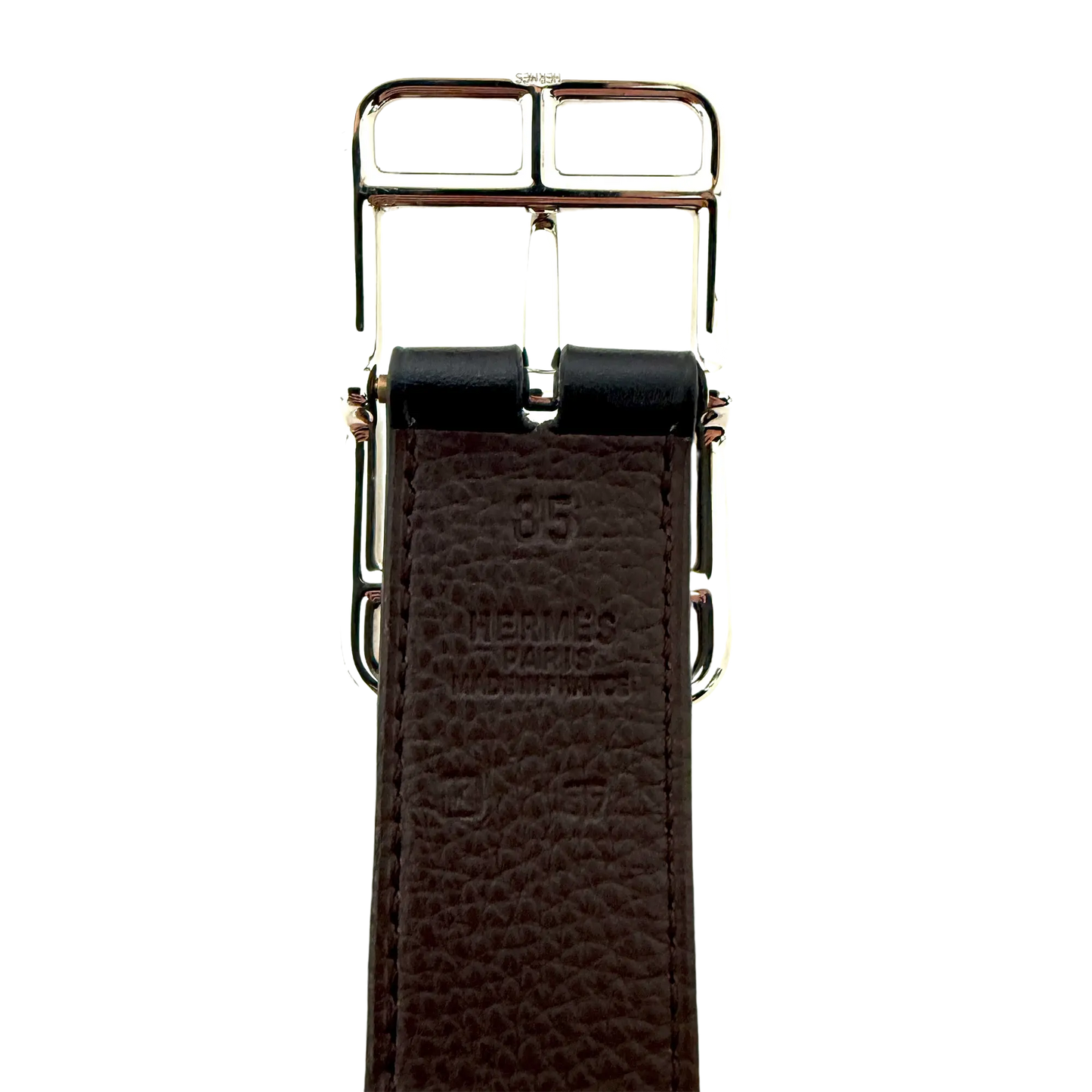 Hermès Cape Cod Wendegürtel Schwarz/Dunkelbraun / gut Hermès
