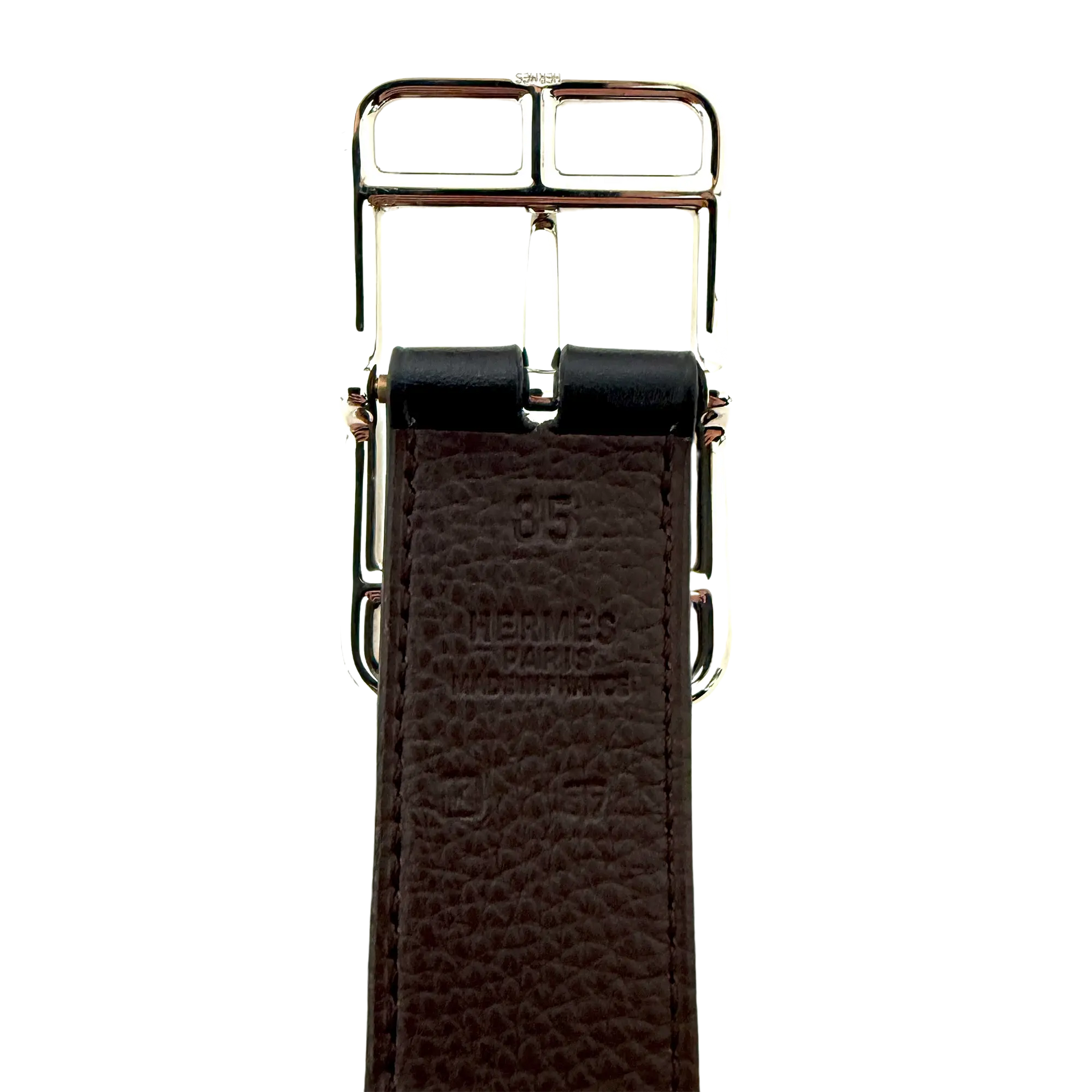 Hermès Cape Cod Wendegürtel Schwarz/Dunkelbraun / gut Hermès