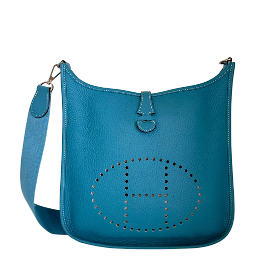 Hermès Evelyne III 29 blau Clemence  Palladium Fullset 2010 / sehr gut Hermès