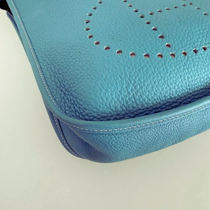 Hermès Evelyne III 29 blau Clemence  Palladium Fullset 2010 / sehr gut Hermès